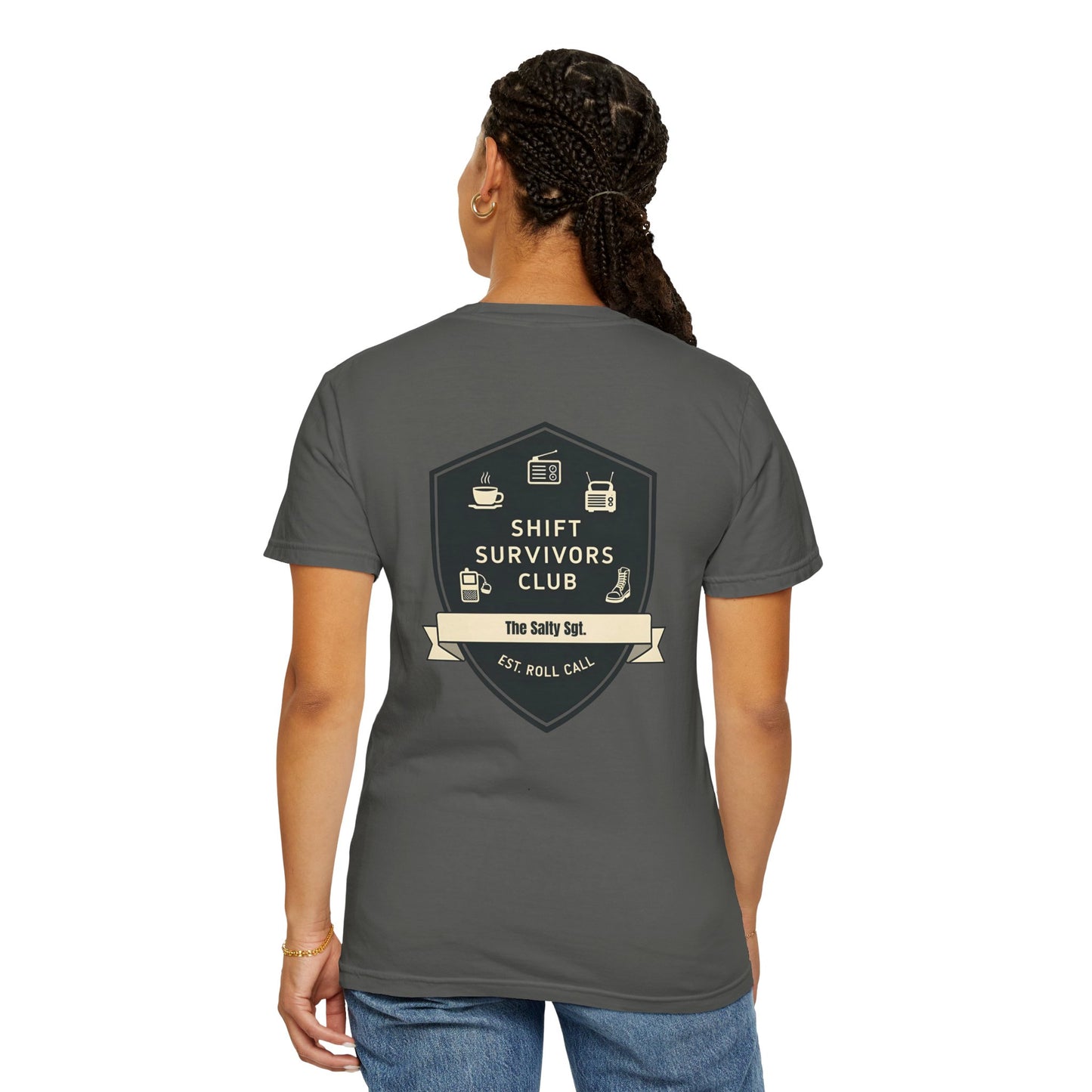 SHIFT SURVIVORS CLUB – Badge Emblem Tee