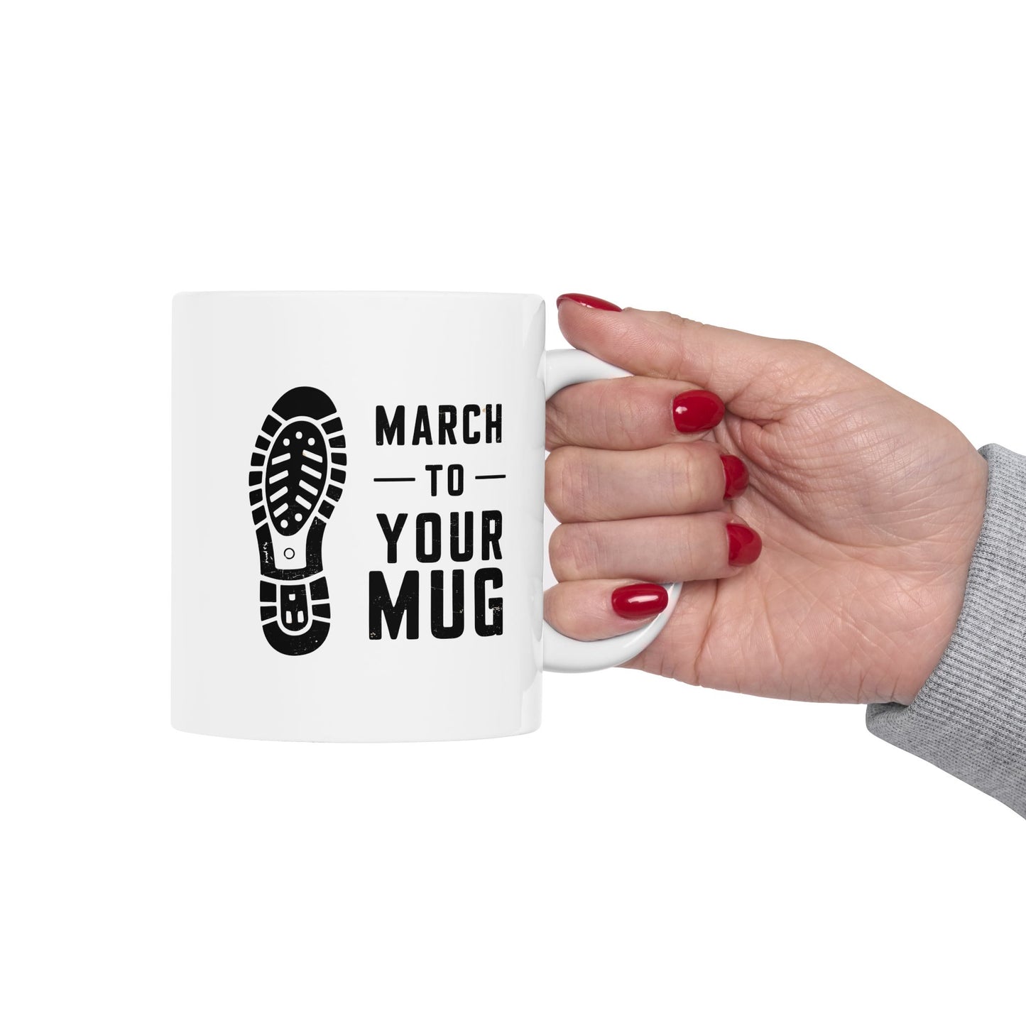 March to Your Mug – Distressed Boot Print Coffee Mug