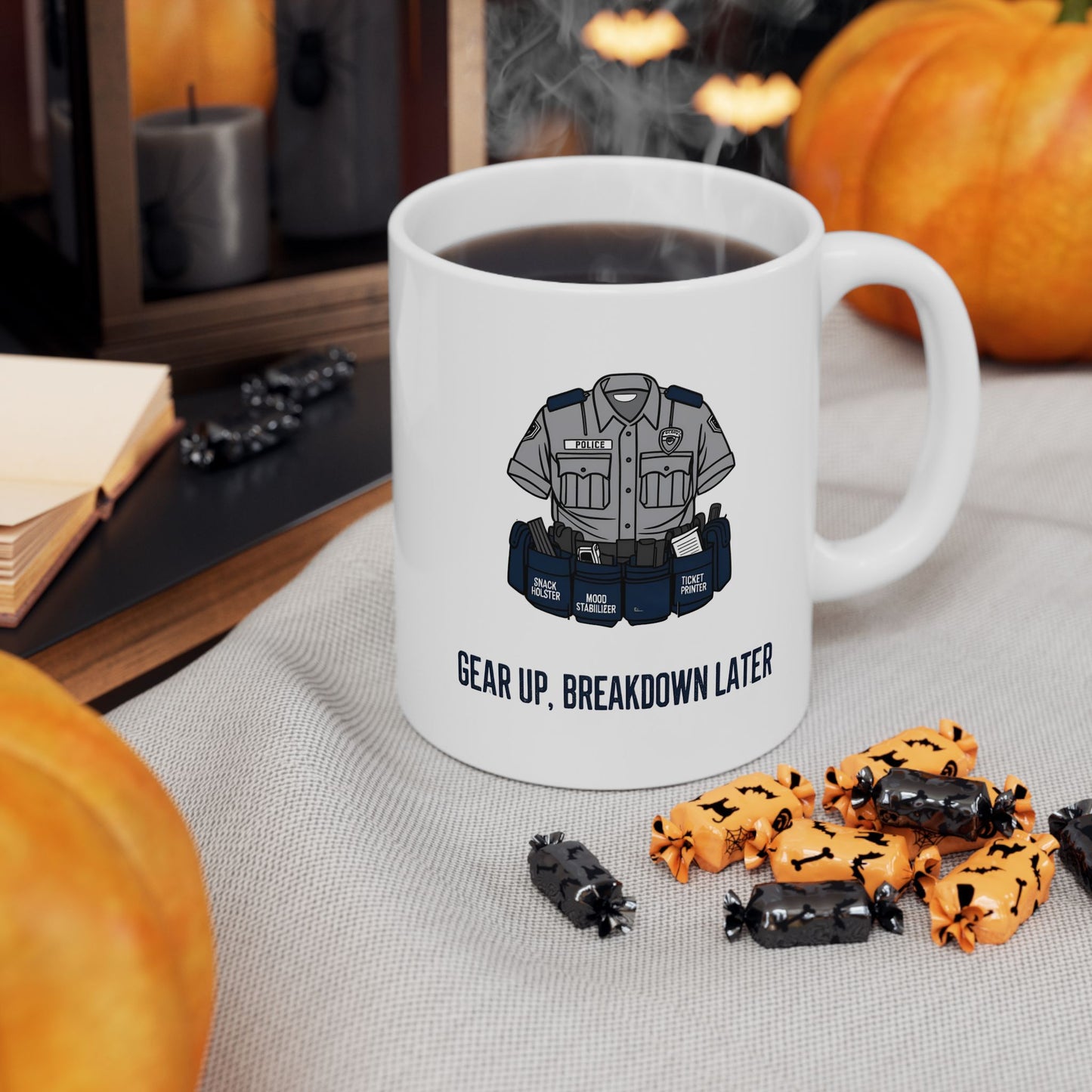 Gear Up, Breakdown Later – Sarcastic Duty Belt Coffee Mug | The Salty Sgt