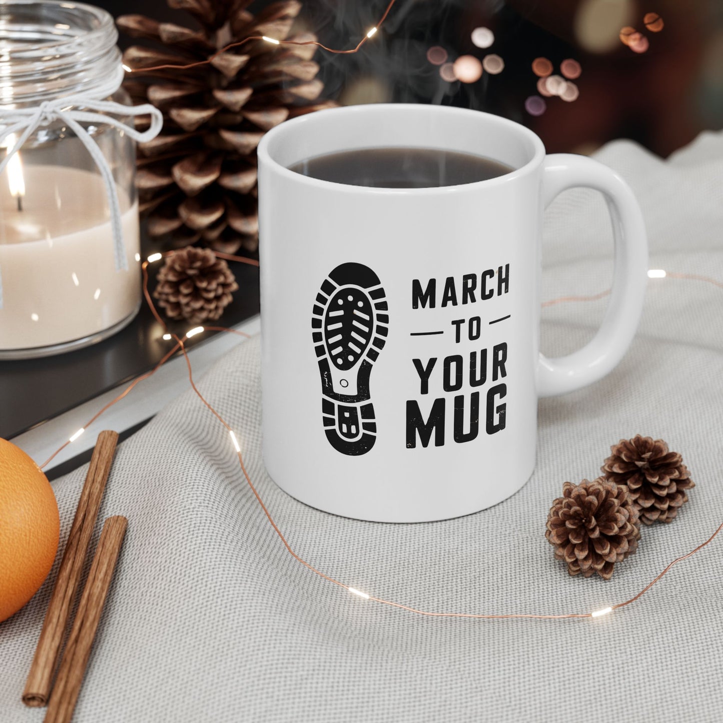 March to Your Mug – Distressed Boot Print Coffee Mug