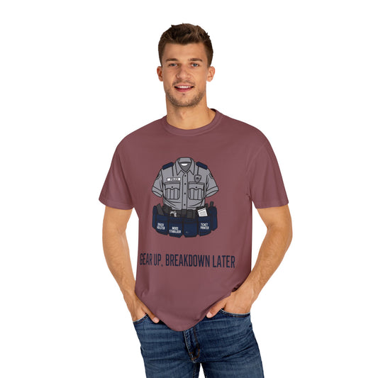 Gear Up, Breakdown Later – Sarcastic Duty Belt Tee | The Salty Sgt