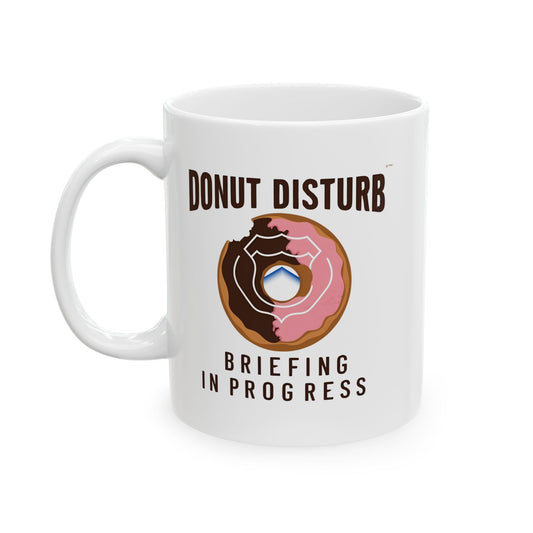 Donut Disturb – Briefing in Progress Coffee Mug