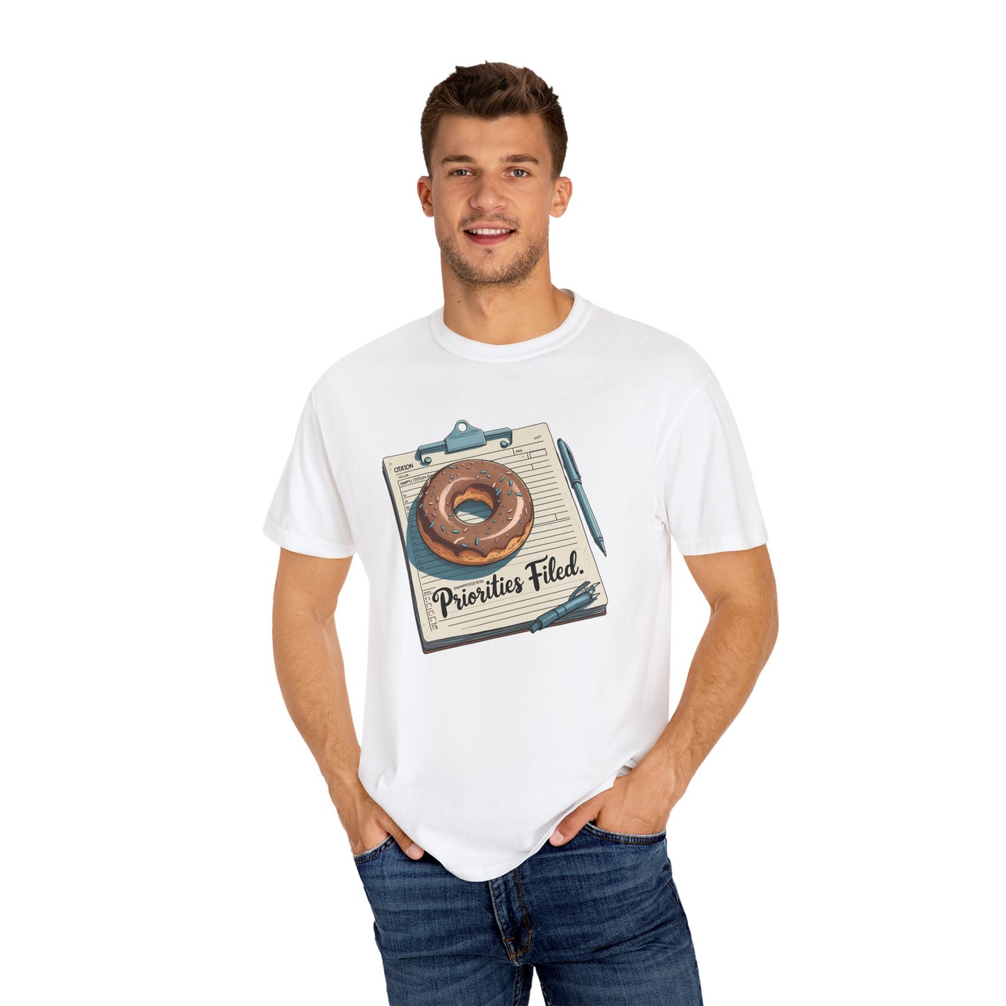 Priorities Filed Tee – Donut & Citation Pad Design | The Salty Sgt