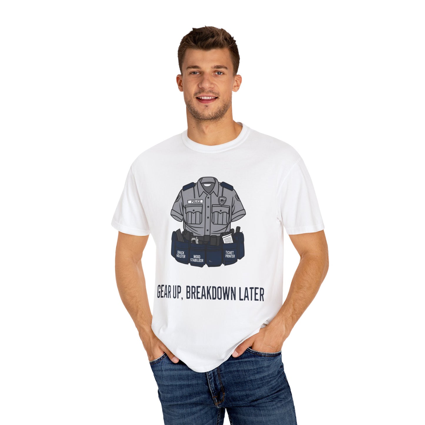 Gear Up, Breakdown Later – Sarcastic Duty Belt Tee | The Salty Sgt