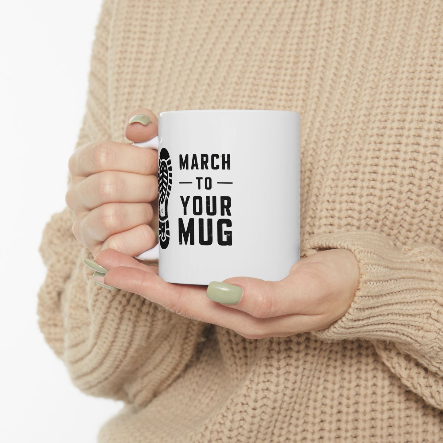 March to Your Mug – Distressed Boot Print Coffee Mug