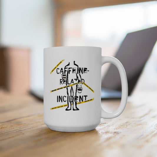 Caffeine-Related Incident Mug – Crime Scene Coffee Humor | The Salty Sgt