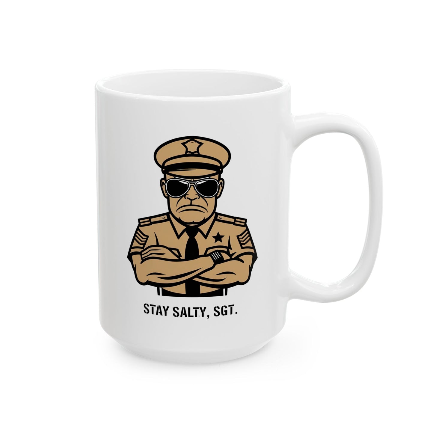 Stay Salty, Sgt. – Aviator Line Art Coffee Mug