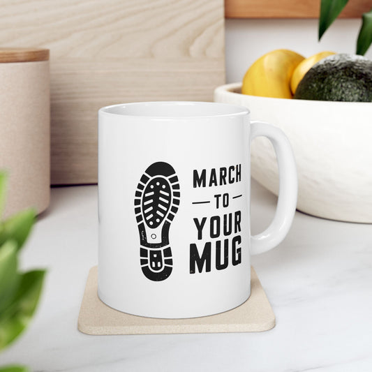 March to Your Mug – Distressed Boot Print Coffee Mug