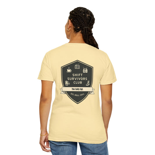 SHIFT SURVIVORS CLUB – Badge Emblem Tee