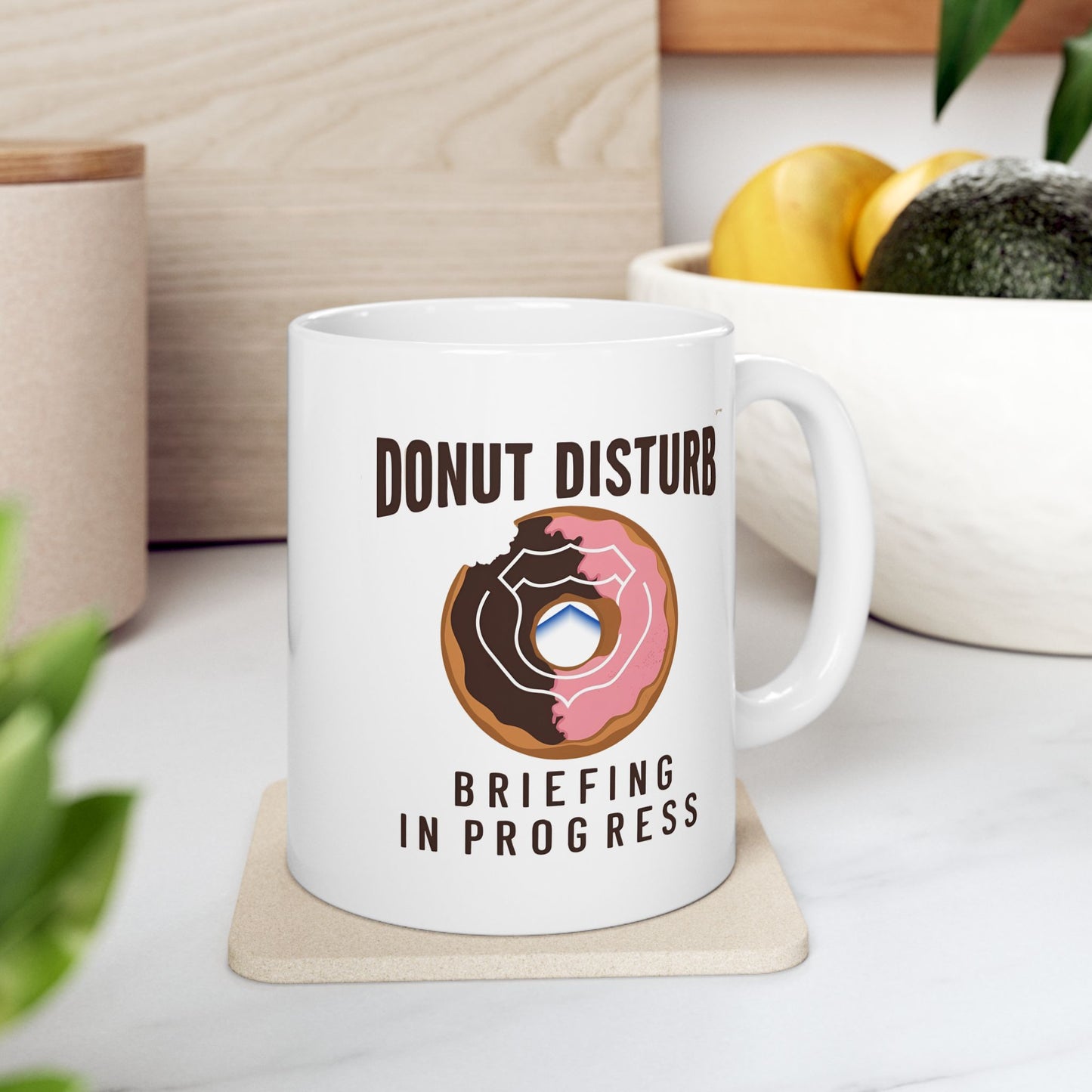 Donut Disturb – Briefing in Progress Coffee Mug