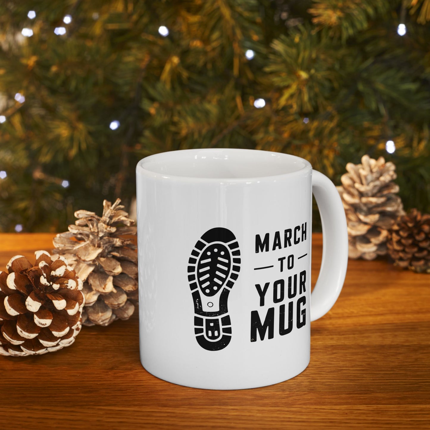 March to Your Mug – Distressed Boot Print Coffee Mug
