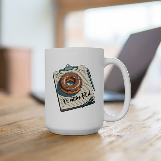 Priorities Filed Mug – Donut & Citation Pad Design | The Salty Sgt