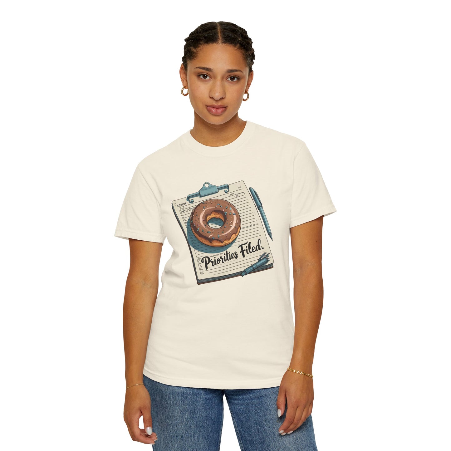 Priorities Filed Tee – Donut & Citation Pad Design | The Salty Sgt